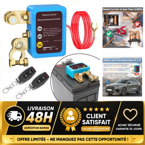 Coupe batterie 12v 240a - 240a, avec