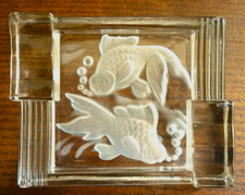 CENDRIER ART DECO, VERRE