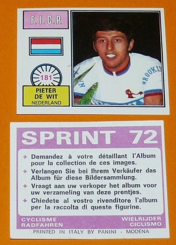 Panini sprint cyclisme 1972 - 72,