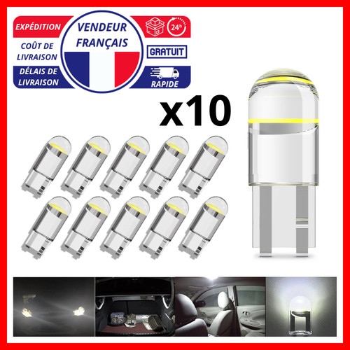 10x ampoule led t10 - w5w, anti