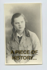 GERMAN HISTORICAL PHOTO PORTRAIT OF GIRL BDM UNIFORM