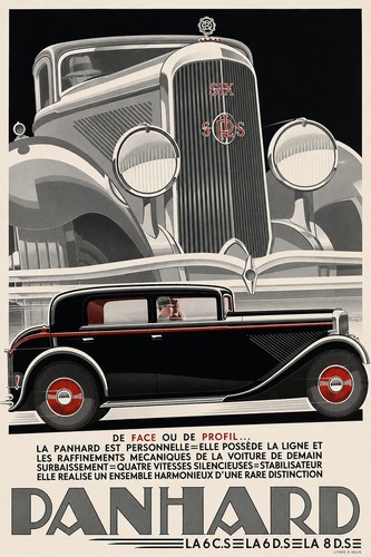 Vintage panhard car poster - panhard,