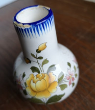 PETIT VASE FAÏENCE DE CHAROLLES (DÉCOR FLORALE)