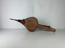 Antique Wooden and Genuine Leather Bellows, Vintage Fireplace Accessory 