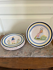 Ancien Lot 5 Assiettes Dessert