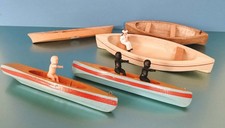 5 barques bois jouet anciens