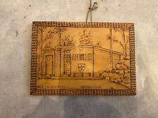 PYROGRAVURE ON WOOD SWISS CHALET MOS VAUTENAIVRE 1940s