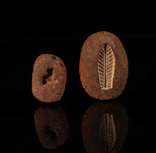 Two Egyptian Terracotta Moulds for Faience Charms