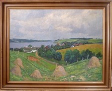 GUSTAV P. RIMMER! LANDSCAPE WITH VIEW OVER KOLDING FJORD -DK