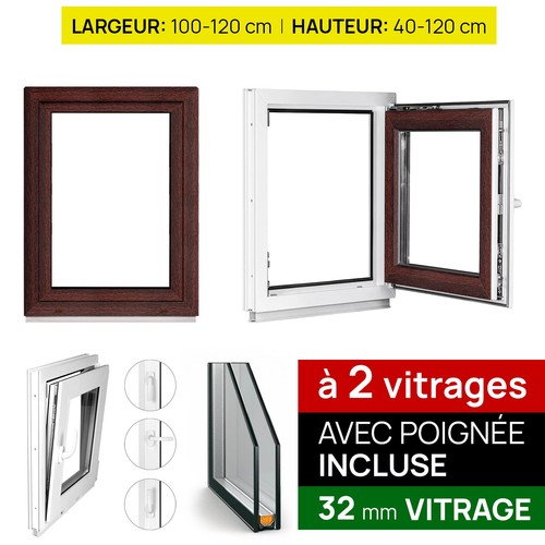 Fenêtre pvc acajou - fenêtre,