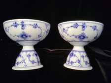 2x~  Royal Copenhagen Blue Fluted Plain 301 Egg Cups Bowls Sherbets ~EXCELLENT