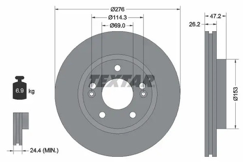 Disque frein ventilé - disque, de