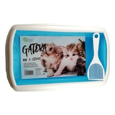 Bac à Litière avec Pelle 42x26x8cm Maison de Toilette pour Chat 3 Couleurs