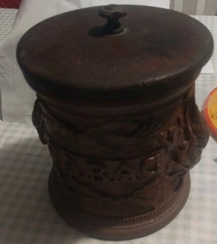 Pot tabac grès décor - À, en