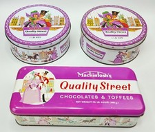 Vintage Mackintosh's Quality Street Chocolates Toffee England Tins X3 Rare Lot