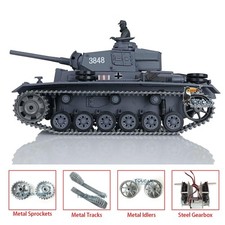 USED US STOCK 1/16 7.0 German Panzer III L RTR RC Tank Model 3848 w/Metal Track
