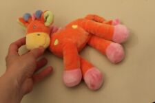 Orange Giraffe Plush Plush Plush Multicolor Pink Paws Kids Words
