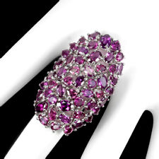 925 Bague en Argent Ovale Rhodolite 6x4mm Gemmes Naturelles Bijoux Taille 9.5