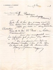 Invoice 1913 H. CHAIGNEAU & P. DESMANT A TOURS - M. PARTRIAU A BERTHEGON