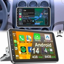 Autoradio 10,1" 1 DIN compatible CarPlay Android 14 GPS écran pivotant BT FM RDS
