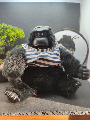 Antique black striped monkey - striped,