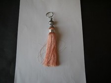PORTE CLÉ PASSEMENTERIE MAROCAINE TASSEL GLAND ARGENTE ROSE ORANGE