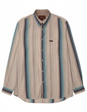 MARLBORO CLASSICS Mens Shirt 2XL White Striped Cotton BY16