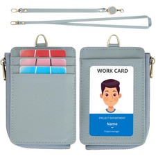 Porte-Badge en Cuir avec Poche