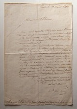 H. MARET, duc de Bassano. LETTRE SUR UNE STATUE DE NAPOLEON, 1836, EMPIRE, CORSE
