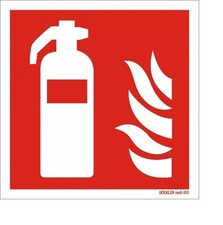Extincteur Icône Panneau Signalisation de Sécurité Incendie 15 x 15 Aluminium