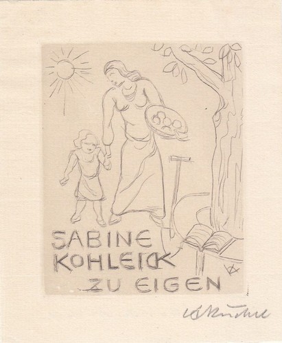 Exlibris livre art radierung - exlibris, d'art