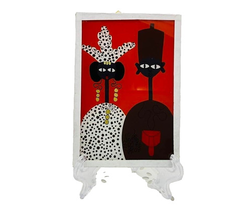 Petit tableau africain rouge - tableau,