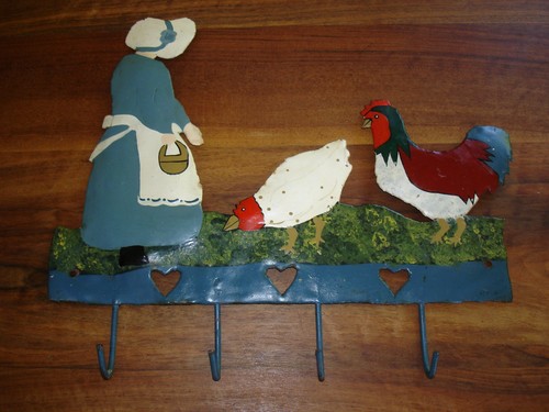 Fermière poules tôle - et,