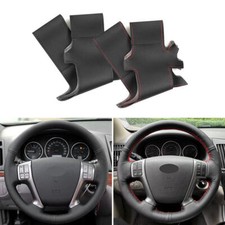 Perforated Leather Steering Wheel Cover Trim For Hyundai Veracruz IX55 Vera Cruz