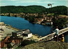 CPA AK Mandal- View of the town with the river NORWAY (830350)
