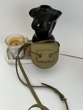 100% Authentic Celine Mini Calfskin Besace Cuir Triomphe Crossbody Olive