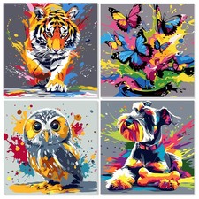 Lot de 4 Peinture par Numero