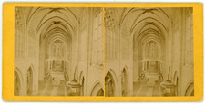 Stereo, France, Paris, Interior of&#039;Gothic style church to identify, c