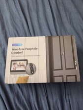 Alexa Google 1080p WiFi Door Bell Peephole Cam 5000mAh Battery PIR w 128GB card