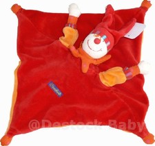 Doudou plat lutin clown rouge