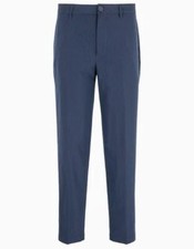 Pantalon Homme Armani AX Coton Logo Zip Poches Chino Mode 3DZP51 15BA Bleu