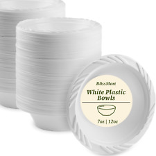 White Plastic Bowls 7oz 12oz Reusable Disposable Party Bowl Dessert Catering