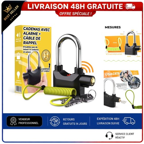 Antivol moto avec - alarme, 110db