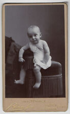 1900 Child CDV Photo Baby Resting in an Chair - Blain Valencia Charcoal Print