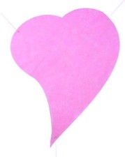 2 Tentures Forme COEUR Rose FUSCHIA Décoration Salle 1,60X0,90m Mariage Baptême