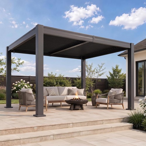 Louvered pergola 10x12ft - pergola,