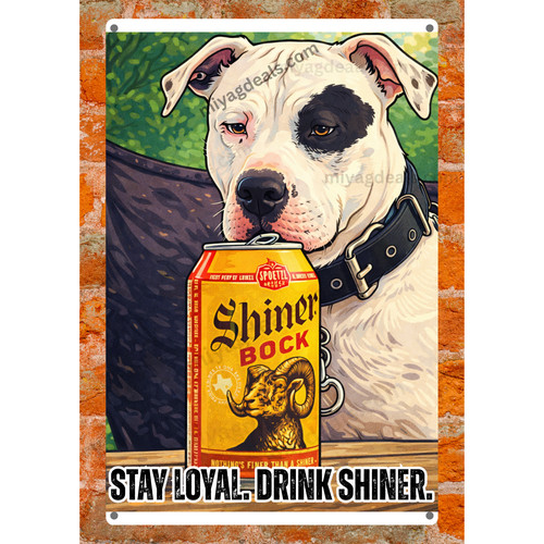 Shiner bock beer dog metal - beer,