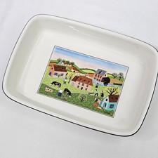 Villeroy & Boch Vilbofour Design Naif Laplau Tray Dish Plate 9x12 Country Scene