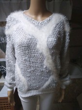 Magnifique  pull angora   tricoté main ANNY BLATT  taille 40 Très Bon État 