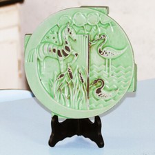 Art Nouveau Deville Foundry Enamel Zebra Model Coaster